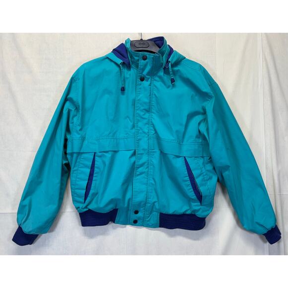Vintage Pacific Trail Charger Jacket Size XL Teal and Navy with Hood - Picture 1 of 16